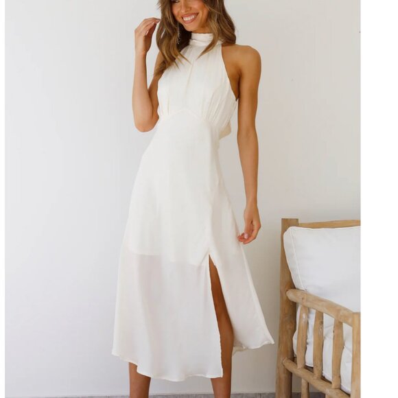 HELLO MOLLY No Tears Here Maxi Dress Cream - Picture 1 of 15